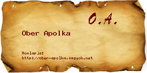 Ober Apolka névjegykártya